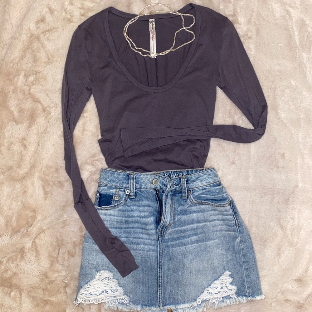 Purple NWOT after People scoop neck bodysuit